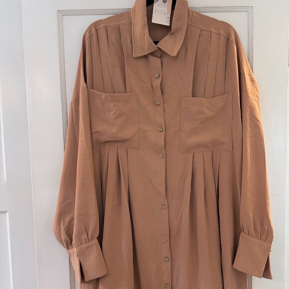 Amazon BTFBM Pleated Flowy Mini Dress L OVERSIZED - Picture 1 of 6